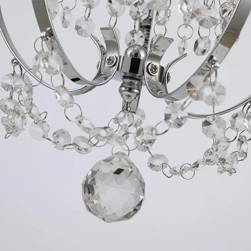 Miniatura 7 de Candelabro enchufable mini lámpara cromada 1 lámpara elegante lámpara de techo de hierro de cristal para dormitorio, baño, comedor, sala de estar
