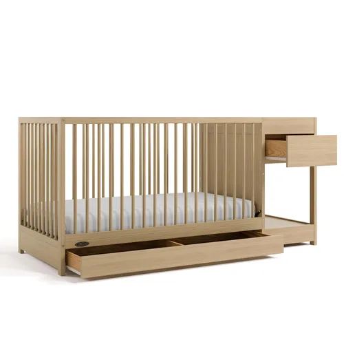 Miniatura 23 de Graco Teddi, Mini cuna convertible 4 en 1 con colchón adicional resistente al agua (negro) – Certificado GREENGUARD Gold, colchón de 7 cm incluido