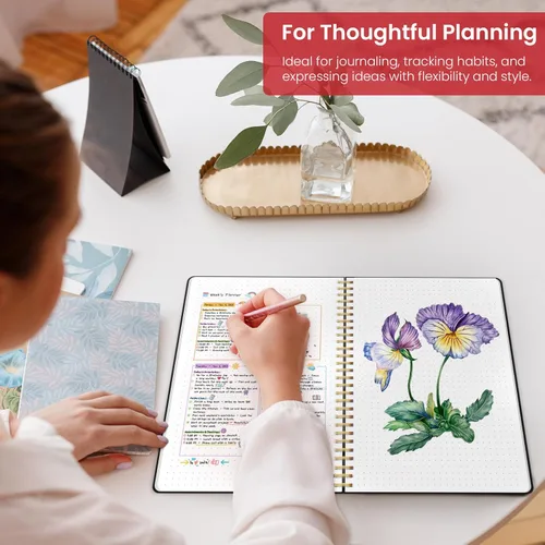 Miniatura 6 de Taja Cuaderno con forro en espiral, cuadernos de 8.5 x 11 pulgadas para trabajo, diario grande A4 para mujeres y hombres, cuaderno de diario