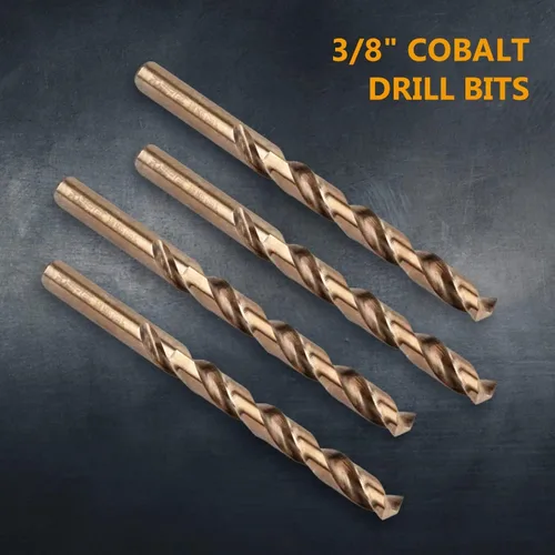 Miniatura 3 de POWERTEC Brocas de cobalto de 1/4 y 3/8 pulgadas, paquete de 10 unidades, 4 y 5 pulgadas de longitud, brocas M35 HSS Jobber con punta de 135°