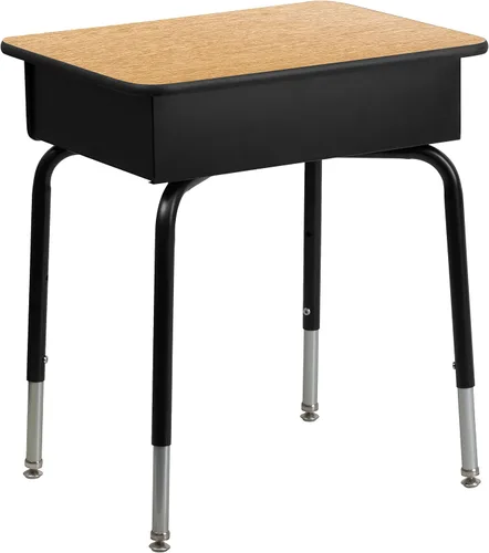 Miniatura 12 de Flash Furniture Billie - Escritorio para estudiantes – Escritorio escolar de granito gris – Marco de metal plateado – 24 pulgadas de ancho x 18