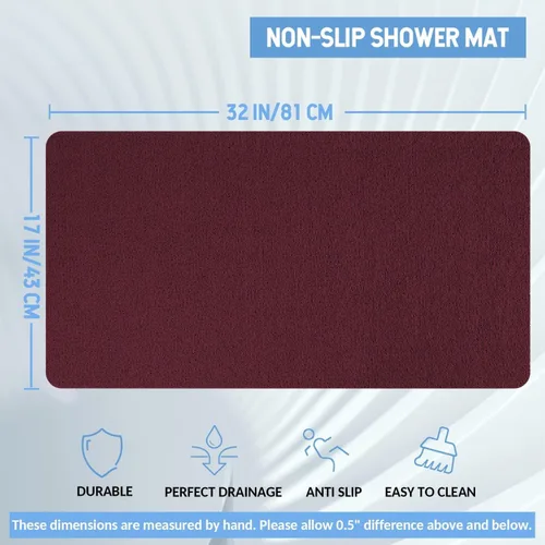 Miniatura 100 de Hargiis - Tapete antideslizante de secado rápido para tina y ducha, tapete exfoliante para pies, para baño, cocina u hotel, beige, 24 x 16 pulgadas