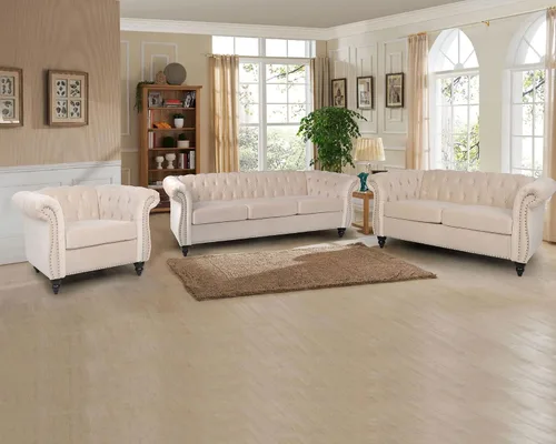 Miniatura 8 de RARZOE Chesterfield - Sillas contemporáneas de terciopelo Chesterfield, silla de club de terciopelo, silla Chesterfield con brazos enrollados