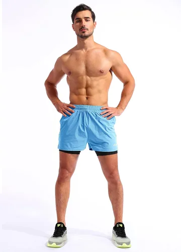 Miniatura 6 de Pudolla Mens 2 in 1 Running Shorts 5" Quick Dry Gym Athletic Workout Shorts for Men with Phone Pockets