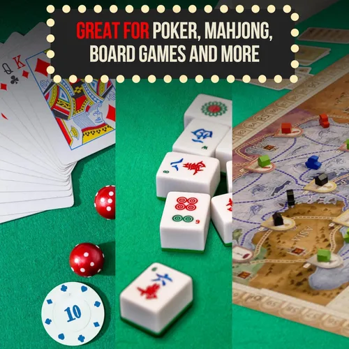 Miniatura 3 de Cobertor de mesa para juegos de cartas de fieltro para póquer, Mahjong, Dominó, Bridge y juegos de mesa, mantel elástico ajustado para mesas Verde