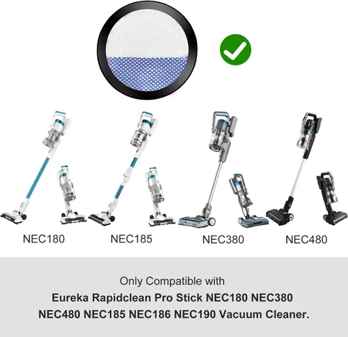 Miniatura 2 de Filtro Rapidclean Pro solo compatible con aspiradoras Eureka Rapidclean Pro Stick NEC180, NEC280TL, NEC380, NEC480, NEC185, NEC186, NEC190.