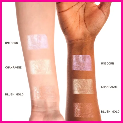 Miniatura 6 de Ruby Kisses Radiant Drops, maquillaje iluminador líquido brillante, iluminador suave para cara y cuerpo, brillo natural para la piel (oro rubor)