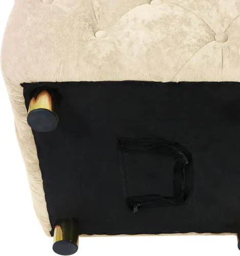 Miniatura 5 de Polibi Otomana cuadrada tapizada de terciopelo, moderna y suave, taburete de maquillaje, asiento cómodo para sala de estar, dormitorio, entrada