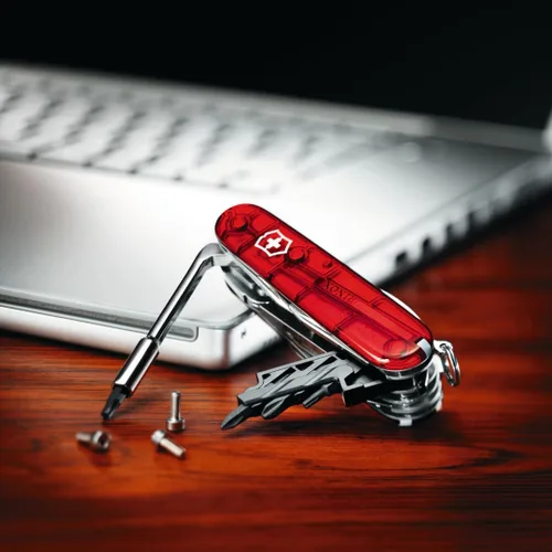 Miniatura 2 de Victorinox Cyber Tool M 32 Functions Swiss Army - Cuchillo de bolsillo mediano con estuche plegable, color rubí