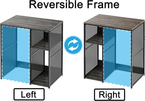 Miniatura 5 de KirKical - Gabinete de 3 niveles para barra de café con espacio para mini refrigerador, soporte de microondas resistente en color gris rústico