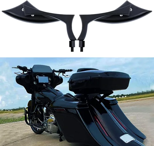 8 mm 10 mm Espejos retrovisores laterales negros para motocicletas Blade Compatibles con Harley Sportster Custom Iron 883 Road King Street Softail