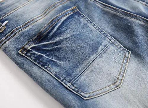 Miniatura 7 de Liuhond Skinny Slim Fashion - Jeans elásticos de motociclista de Hip Hop con agujeros rectos rasgados.