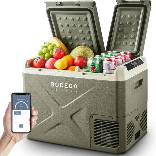Miniatura 10 de BODEGACOOLER Refrigerador de 12 voltios para automóvil, enfriador eléctrico, congelador portátil con control por aplicación, capacidad de 32 cuartos