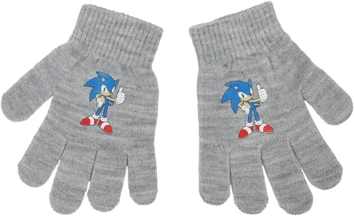 Miniatura 3 de Sonic the Hedgehog - Conjunto de gorro y guantes con puños juveniles, Gris