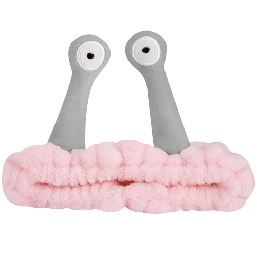 Miniatura 20 de Jowmoy Bonita diadema de orejas de conejo, diseño de ojo de rana, elástica para lavar la cara, para mujeres, maquillaje, ducha, spa. Q-Orejas