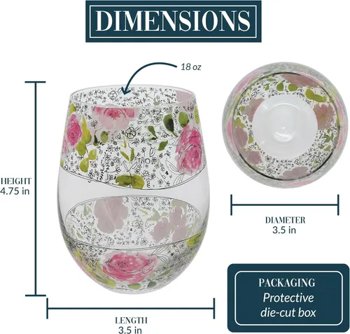 Miniatura 3 de Pavilion Gift Company - Vaso de vino sin tallo de 18 onzas para mamá, regalos para mamá de hija, hijo, niños, regalos del día de la madre para mamá