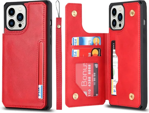 Miniatura 12 de Cavor Funda para iPhone 11 Pro Max con tarjetero, cartera con tarjetero y tarjetero para tarjetas de crédito para iPhone11ProMax