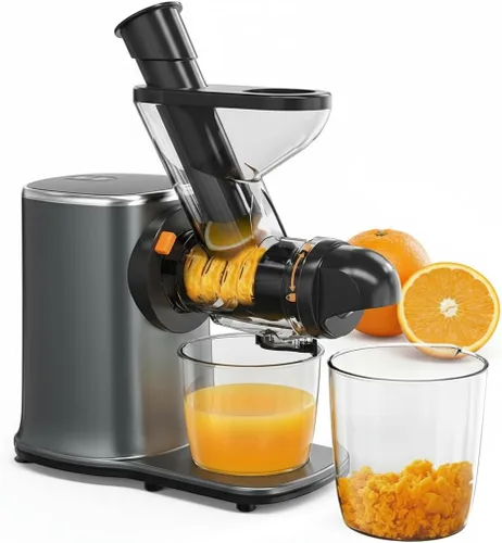 Marsail Exprimidor lento, máquinas exprimidoras de prensa en frío con modos suaves y duros, exprimidor de alto rendimiento de jugo para verduras y