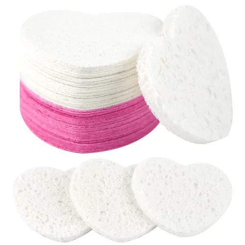 Miniatura 25 de 50 esponjas faciales comprimidas, esponja facial de celulosa 100% natural, esponjas cosméticas profesionales de spa para limpieza facial, mascarilla