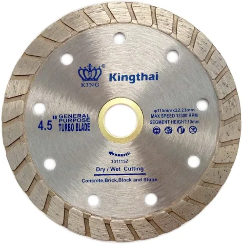 Miniatura 5 de Kingthai Hoja de diamante de borde Turbo de 4 pulgadas para piedra de mampostería de hormigón, eje de 7/8 "-5/8
