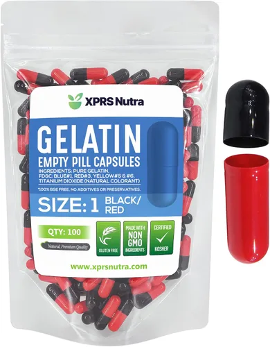 Miniatura 10 de XPRS Nutra Cápsulas vacías de tamaño 1 – 500 cápsulas vacías de gelatina – Pastillas de relleno de cápsulas de bricolaje – Cápsulas de gel de Oro