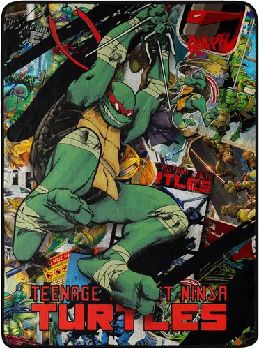 Miniatura 15 de Northwest Manta Micro Raschel Teenage Mutant Ninja Turtles, 46 x 60 pulgadas, Cowabunga Dudes