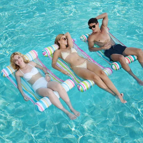 Sloosh Paquete de 3 flotadores inflables 4 en 1 para piscina, hamacas de agua, accesorios multiusos para piscina (silla, silla de descanso,