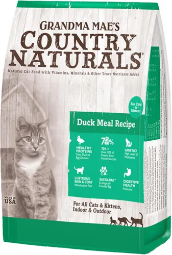 Grandma Mae's Country Naturals Receta de comida seca para gatos y gatitos con cereales de 6 libras