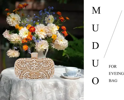 Miniatura 9 de Bolsos de mano de noche, bolso de mano para mujer, boda, graduación, fiesta, regalo de Navidad y fiesta de Navidad, dorado (G-Gold)