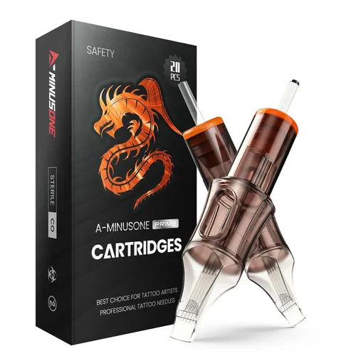 A-minusone 20 cartuchos desechables estándar 1211RM para agujas de tatuaje, paquete de 20 agujas redondas Magnum con cartuchos de seguridad de