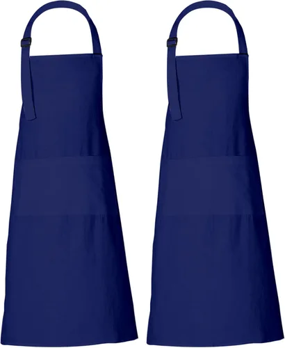 RAJRANG Delantales 100% algodón sólido con 3 bolsillos unisex a granel delantal para cocina, restaurante, barbacoa, pintura y manualidades