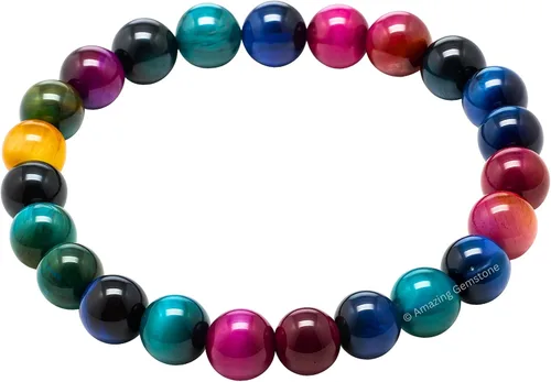Miniatura 764 de Amazing Gemstone Pulsera de cristal para mujeres y hombres, pulsera de cristal curativo de protección, pulsera elástica con cuentas de piedras