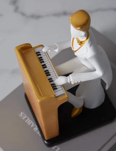 Miniatura 3 de HAUCOZE Estatua de músico, escultura de piano, decoración musical, regalo para amantes de la música, para estudio, sala de estar, oficina, 10