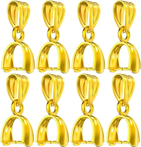 Miniatura 10 de OHINGLT Bails de Pellizco de Plata de Ley 925 para Fabricación de Joyas – Conectores de Cierre de Colgante, Bail de Clip para Collar, Cierres de 4