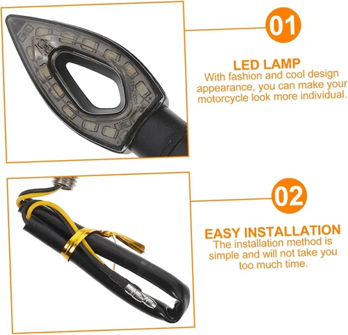 Miniatura 7 de Mikinona Kit de luces de motocicleta, 2 indicadores de señal de giro, luces de giro para una conducción segura