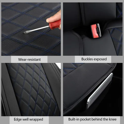 Miniatura 6 de MIROZO Juego completo de fundas de asiento F150, fundas impermeables de cuero para asiento de automóvil, fundas de cojín para automóviles Pick-up