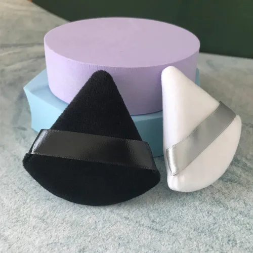 Miniatura 2 de 6 esponjas de maquillaje en polvo cosmético para base de algodón, almohadillas de maquillaje triangulares suaves, esponjas de maquillaje negras