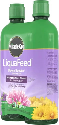 Miniatura 8 de Miracle-Gro LiquaFeed Bloom Booster - Recambios de alimentos para flores, fertilizantes para plantas, 16 onzas líquidas, 2 botellas/paquete