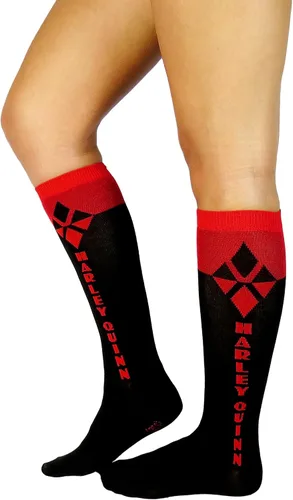 Miniatura 3 de DC Comics Harley Quinn rodilla alta calcetines (2pares)