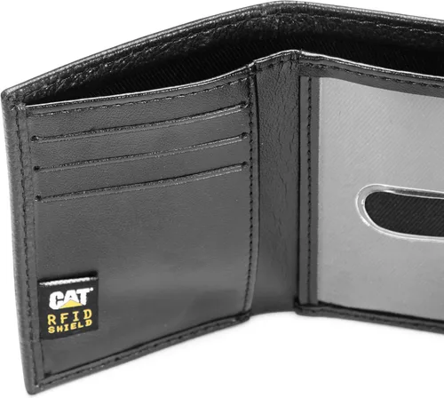 Miniatura 3 de Caterpillar Billetera triple de cuero para hombre con ventana de identificación