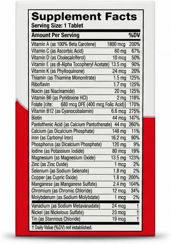 Miniatura 5 de Geritol Tabletas de apoyo nutricional multivitamínico, equilibrio de 26 vitaminas y minerales esenciales, botellas de 100 unidades (paquete de 2)