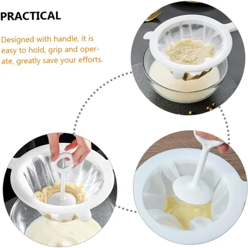 Miniatura 5 de BESTonZON 2 juegos de colador de malla ultra fina con filtro de malla de barra de prensa para jugo de leche de malla fina colador para uso en cocina