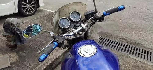 Miniatura 4 de Tapón para manillar de motocicleta, pomos antideslizantes para mango de scooter extremos de manillar de mano de 7/8 pulgadas, 0.866 in con logotipo