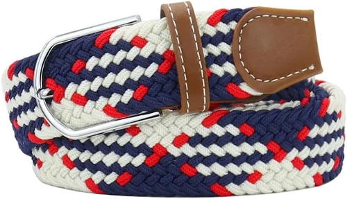 Miniatura 21 de Mixed Color Woven Stretch Braided Belts for Men and Women Fashion Elastic Belts