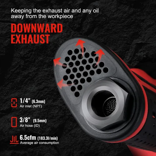 Miniatura 5 de WORKPRO Llave de impacto de aire de 1/2 pulgada, diseño ergonómico, par potente, amplia aplicación