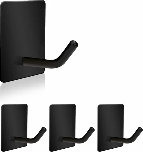 Ganchos adhesivos resistentes, ganchos de pared autoadhesivos de acero inoxidable, ganchos adhesivos para toallas para cocina y baño, ganchos