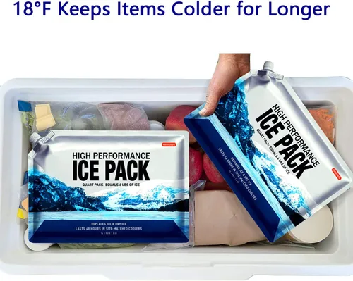 Miniatura 7 de Bolsas de hielo reutilizables para enfriadores, paquetes de congelador de gel de larga duración para bolsas más frías, lonchera, bolsa enfriadora