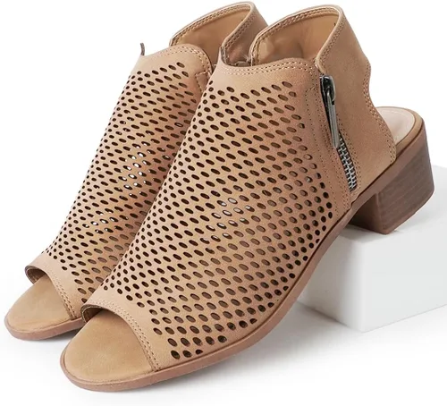 Miniatura 5 de J. Adams Botines Tracy para mujer - Botines de tacón bajo con puntera abierta