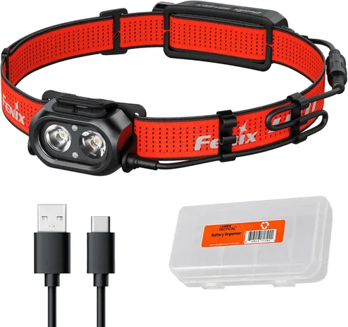 Miniatura 10 de Fenix HP12R-T - Linterna frontal recargable de 1300 lúmenes, diseño de potencia dividida, modos de luz blanca/blanca neutra/roja con organizador