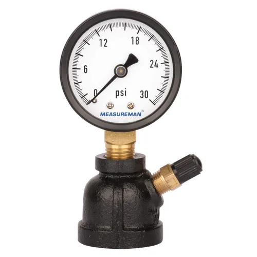 Miniatura 16 de MEASUREMAN Conjunto de medidor de presión de gas de latón de 2", conexión FNPT de 3/4", 0-30 psi/kpa, +/-3-2-3% de precisión